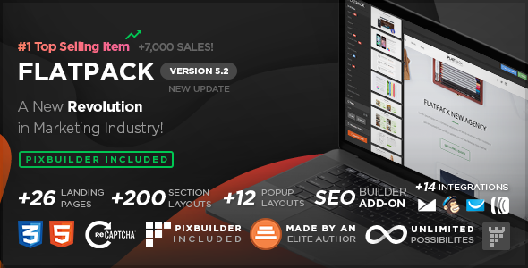 FLATPACK 1.0.0 – Landing Pages Pack With Page Builder