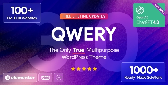 Qwery 1.0.0 – Multi-Purpose Business WordPress & WooCommerce Theme + AI Features