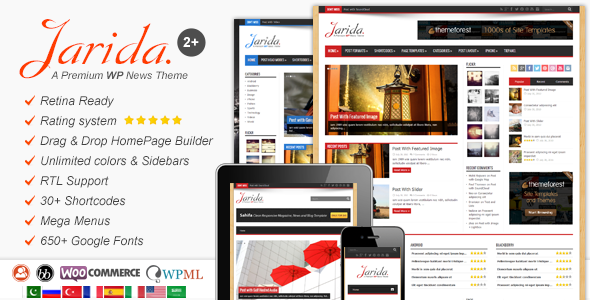 Jarida – Responsive WordPress News Theme, Magazine, Blog 1.0.0