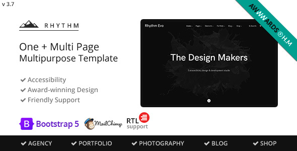Rhythm 5.0 – Multipurpose One/Multi Page Template