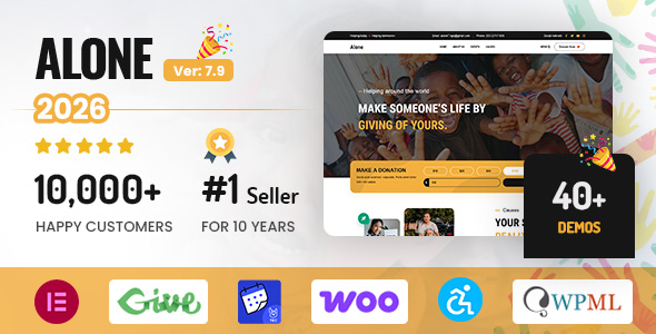 Alone 1.0.0 – Charity Multipurpose Non-profit WordPress Theme