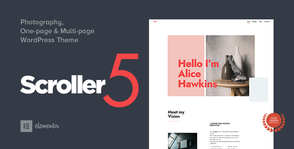 Scroller – Photography One Page / Multi-page WordPress Theme 5.1