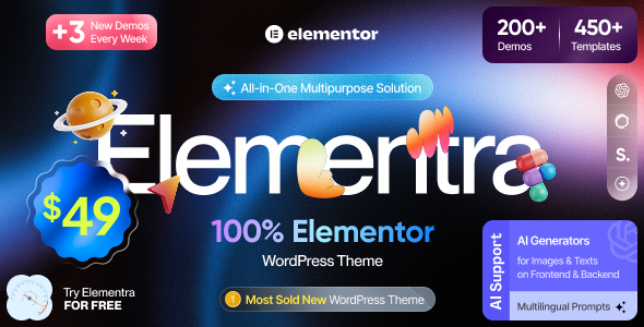 Elementra – 100% Elementor WordPress Theme 1.0.0