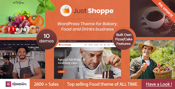 Justshop – Elementor Cake, Bakery & Food WordPress 1.0.0
