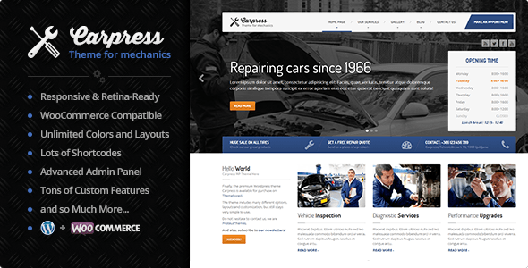 CarPress 1.10.0 – WordPress Theme For Car and Automotive Professionals