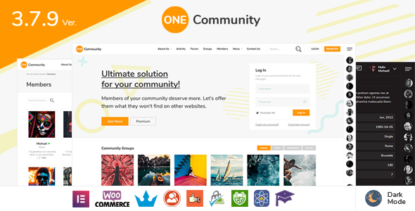 OneCommunity – BuddyPress Membership Theme 1.0.0