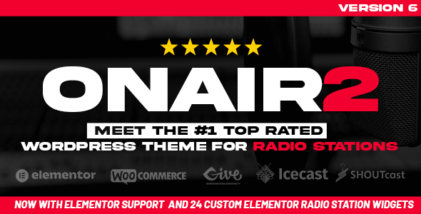Onair2: Radio Station WordPress Theme With Non-Stop Music Player 5.5.0