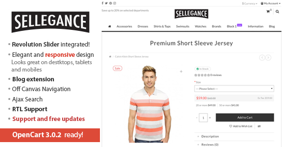Sellegance – Responsive and Clean OpenCart Theme 1.0.0