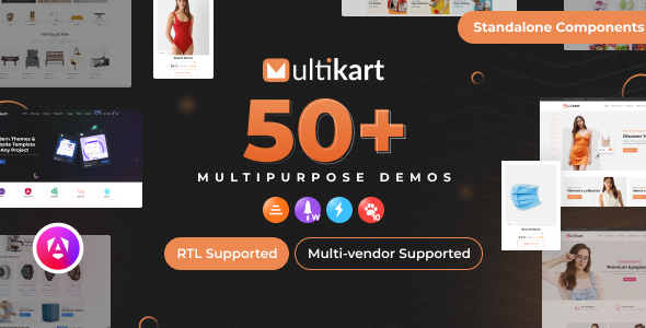 Multikart 24.0.0 – Responsive Angular 21 eCommerce + Admin + Invoice + Email Template