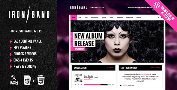 IronBand 2.1.7 – Music Band & DJ WordPress Theme