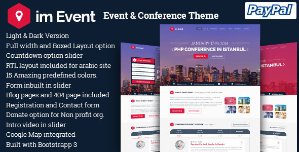 imEvent 8.7.2 – Conference Meetup Christmas New Year Halloween Event WordPress Theme