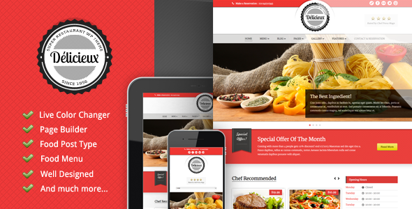 Delicieux – Restaurant WordPress Theme 1.0.0