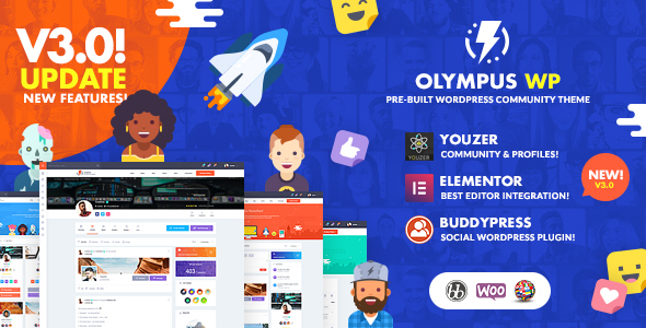 Olympus 1.0.0 – Social Networking WordPress Theme