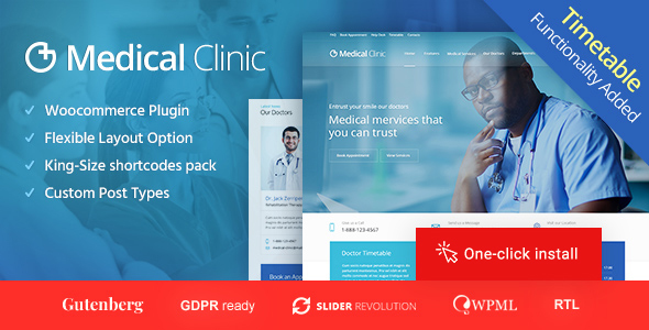 Medical Clinic 1.0.0 – Doctor and Hospital Health WordPress Theme