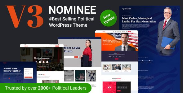 Nominee 1.0.0 – Political WordPress Theme for Candidate/Political Leader