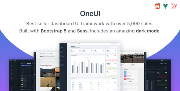 OneUI 1.0.0 – Bootstrap 5 Admin Dashboard Template, Vue Edition & Laravel 11 Starter Kit