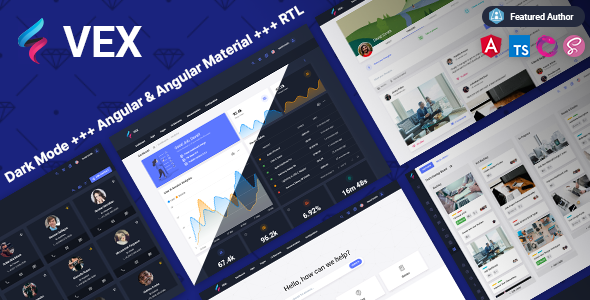Vex 1.0.0 – Angular 17+ Material Design Admin Template