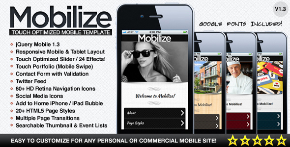 Mobilize – Touch Optimized Mobile Template 1.3