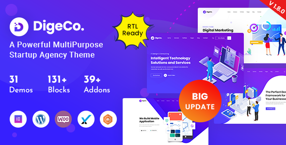 Digeco 2.2.2 – Startup Agency WordPress Theme
