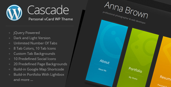 Cascade 8.4 – Personal vCard WordPress Theme