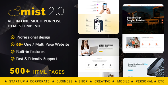 Mist 2.0 – Multi-Purpose HTML5 Responsive Template