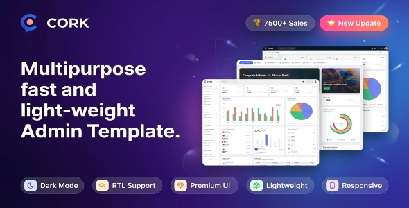 Cork 5.3 – Bootstrap 5 Admin & Laravel Dashboard Template