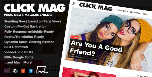 Click Mag 1.0.0 – Viral WordPress News Magazine/Blog Theme