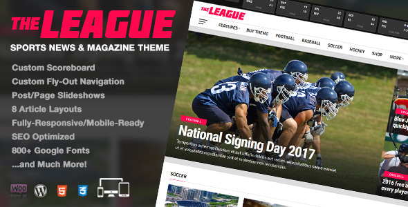 The League – Sports News & Magazine WordPress Theme 4.6.2