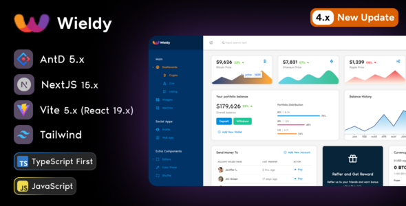 Wieldy 4.2.0 – React Admin Template Ant Design and Redux