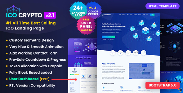 ICO Crypto – Multi-Purpose Landing Page HTML Template 1.9.4