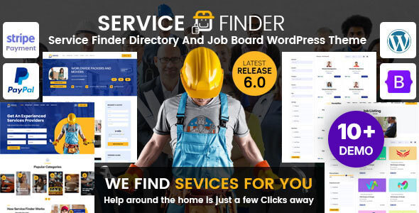 Service Finder – Directory and Job Board WordPress Theme 6.2