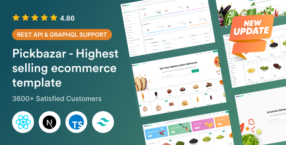 PickBazar 1.0.0 – React Ecommerce Template with React Hooks, Next JS, GraphQL & REST API
