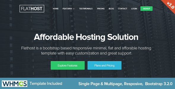 FlatHost Responsive Hosting Template with WHMCS 8.1.3