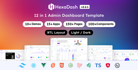 HexaDash 1.0.0 – Multipurpose Admin Dashboard Template (Svelte, React, Vue, Angular, Laravel & More)