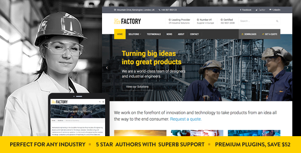 Factory – Industrial Business WordPress Theme 1.5