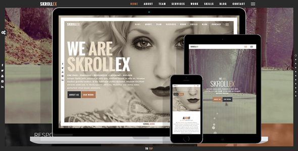 Skrollex 2.10 – Creative One Page Parallax – WordPress Theme