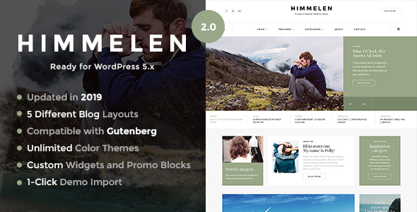 Himmelen 2.0 – Personal Minimal WordPress Blog Theme