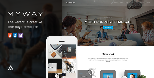 Myway – Onepage Bootstrap Parallax Retina Template 1.0.0