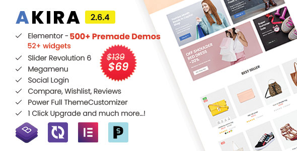 Akira Elementor 2.6.4.1 – Multipurpose Prestashop 9 Theme