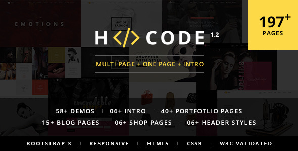 H-Code Multipurpose OnePage & Multi Page Template 1.0.0
