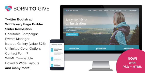 Born To Give 4.0 – Charity Crowdfunding Responsive WordPress Theme