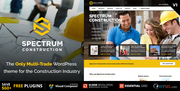 Spectrum 3.6 – Multi-Trade Construction Business Theme