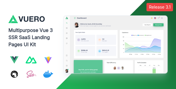 Vuero – Vuejs, Nuxt, Electron – Admin and Webapp UI Kit 1.0.0