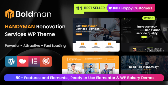 Boldman 1.0.0 – Handyman Renovation Services WordPress Theme + RTL
