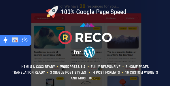 Reco – Minimal Lightweight AMP Theme for Freebies 6.5.5