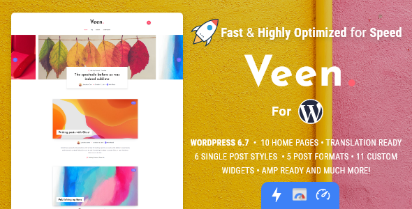 Veen 2.7.0 – Minimal Lightweight AMP Blog for WordPress