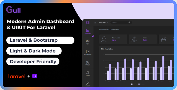 Gull – Laravel Admin Dashboard Template 1.0.0