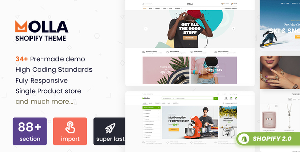 Molla 1.2.1 – Multipurpose Responsive Shopify Theme – RTL support