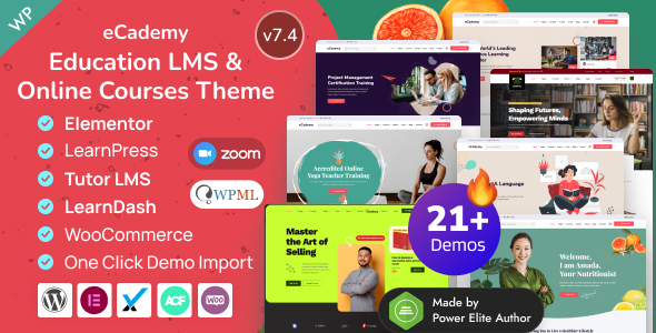 eCademy 7.4 – Education LMS & Online Coaching Courses WordPress Theme