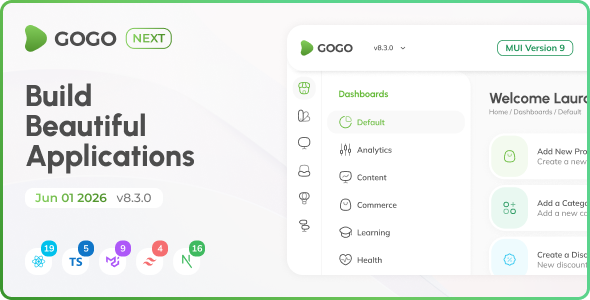 Gogo 24.15.0 – Nextjs React Admin Dashboard (React 19)